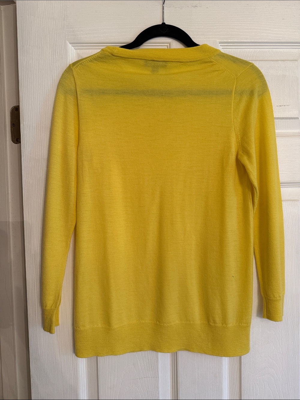J. Crew Yellow Merino Wool Crewneck Sweater M - Picture 3 of 4